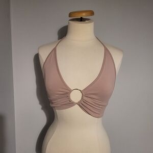 Shein Halter Top with Ring Detail Size M